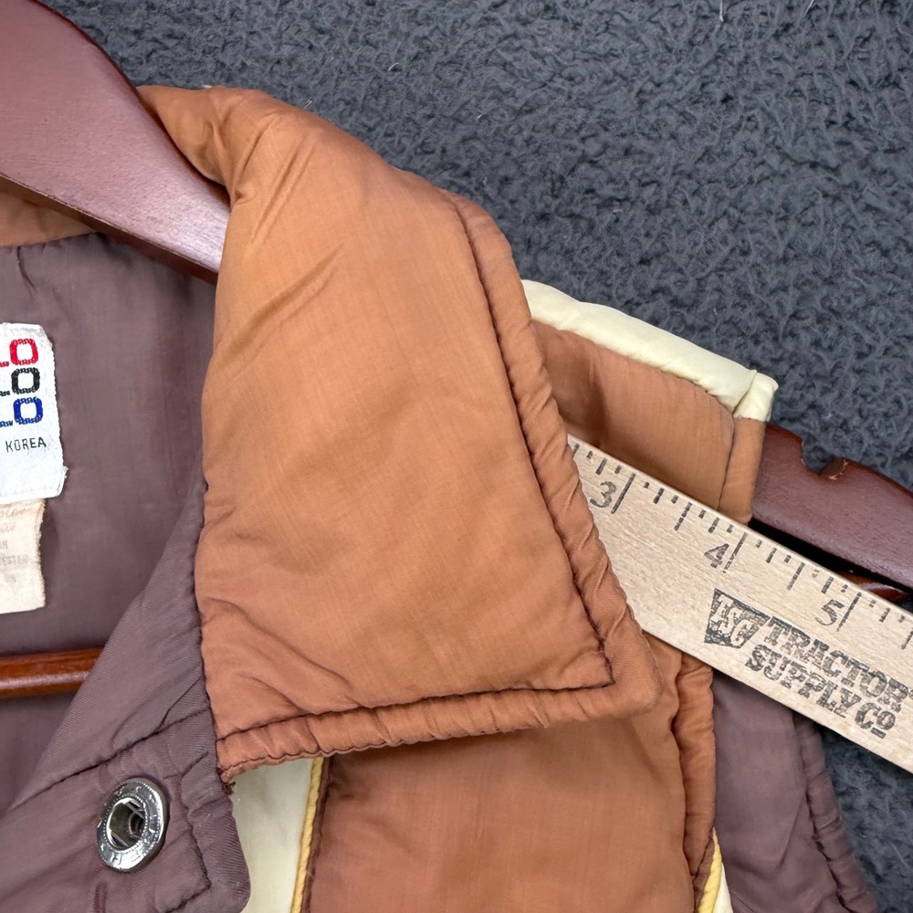 Vintage Sigallo Puffer Vest‎ Brown Tan Colorblock Quilted Retro 70s Womens Large - Picture 5 of 8